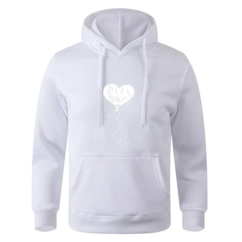 For Male And Women Spring Autumn Men's Solid Color Casual Oversize Black Pullover Hoodie Sweatshirt