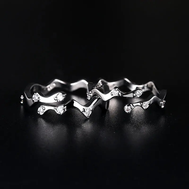 2022 Romantic Couple Wedding Ring For Woman Men 2Pcs Love Heart Zircon Adjustable Rings Fashion Engaged Promise Jewelry Gifts