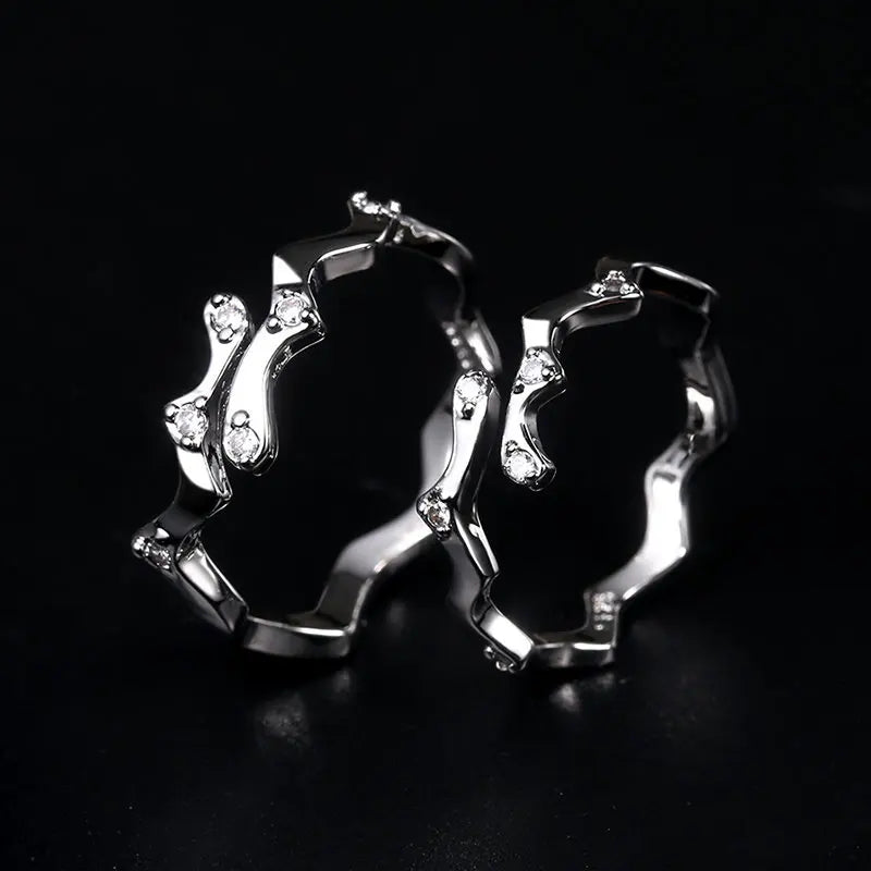 2022 Romantic Couple Wedding Ring For Woman Men 2Pcs Love Heart Zircon Adjustable Rings Fashion Engaged Promise Jewelry Gifts