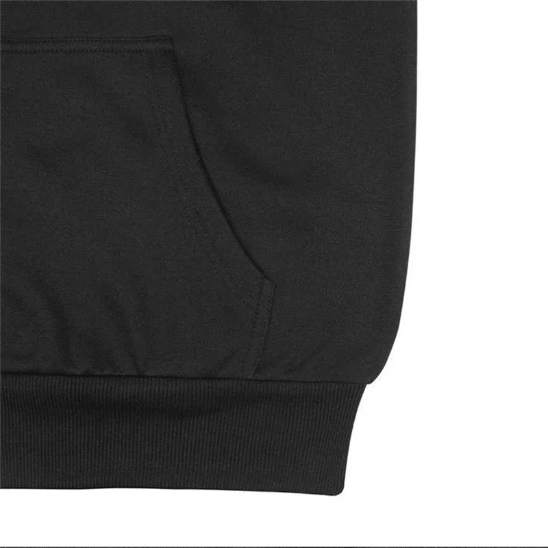 For Male And Women Spring Autumn Men's Solid Color Casual Oversize Black Pullover Hoodie Sweatshirt