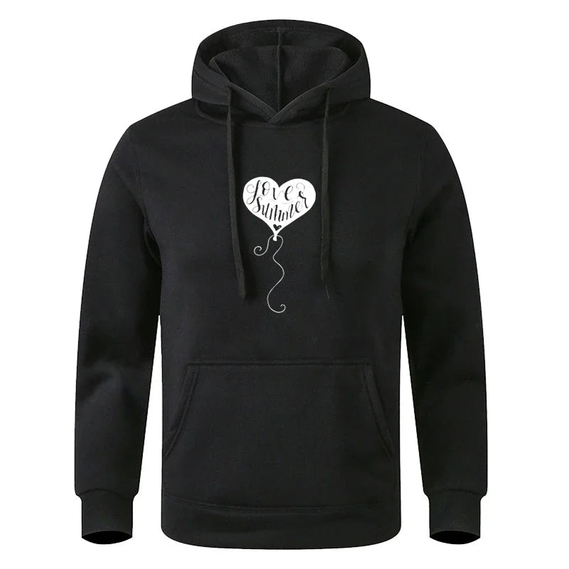 For Male And Women Spring Autumn Men's Solid Color Casual Oversize Black Pullover Hoodie Sweatshirt