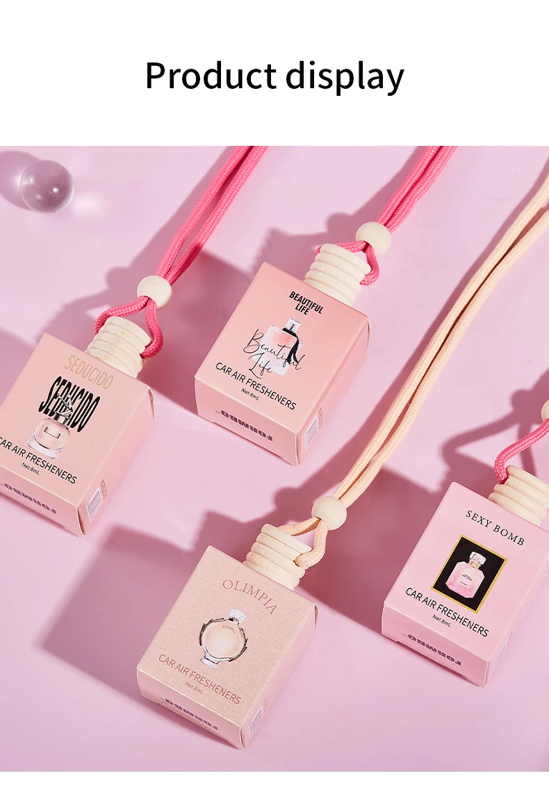 Pink car fragrance car interior accessories, perfume pendant car supplies, fresh air car fragrance