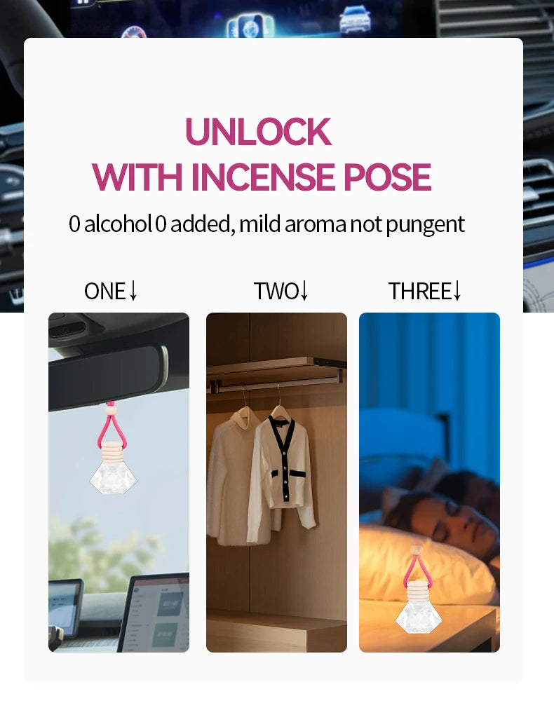 Pink car fragrance car interior accessories, perfume pendant car supplies, fresh air car fragrance