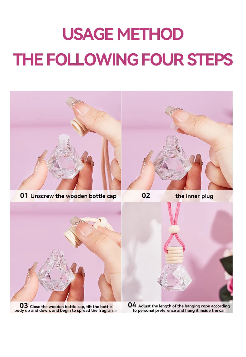 Pink car fragrance car interior accessories, perfume pendant car supplies, fresh air car fragrance