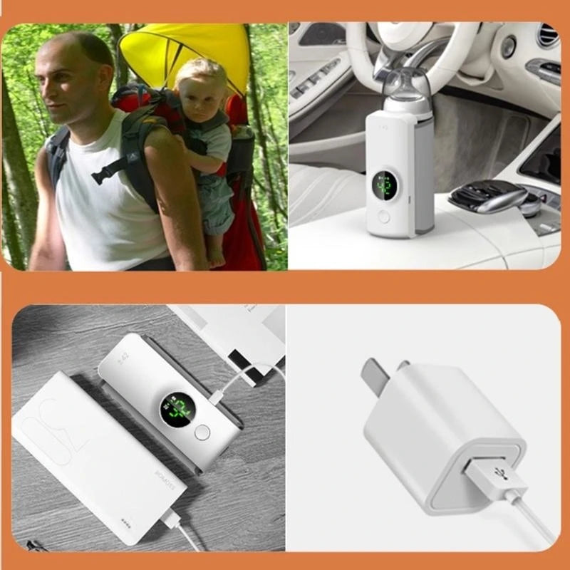 Convenient Baby Bottle Warmer 6-Gear Adjustable for Travel Quick Heating Solution with Adjustable Gear for Most Bottles G2TD