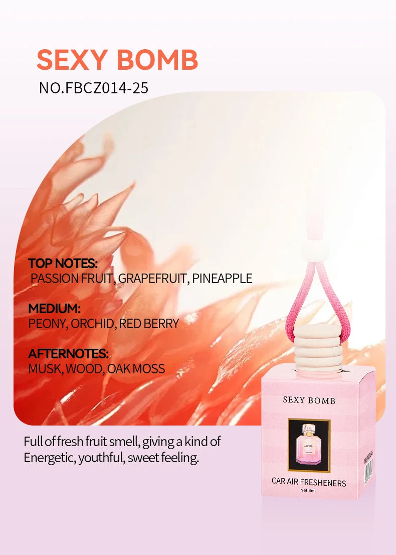 Pink car fragrance car interior accessories, perfume pendant car supplies, fresh air car fragrance