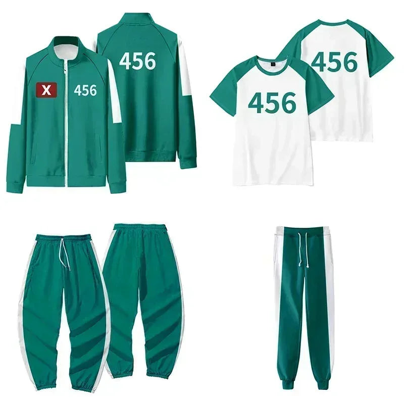 A2025 New Calamari Squid Player Seong Gi-hun Cosplay Costume 456 Tracksuit Games Disguise Halloween Party Clothes ★ HAxiba.