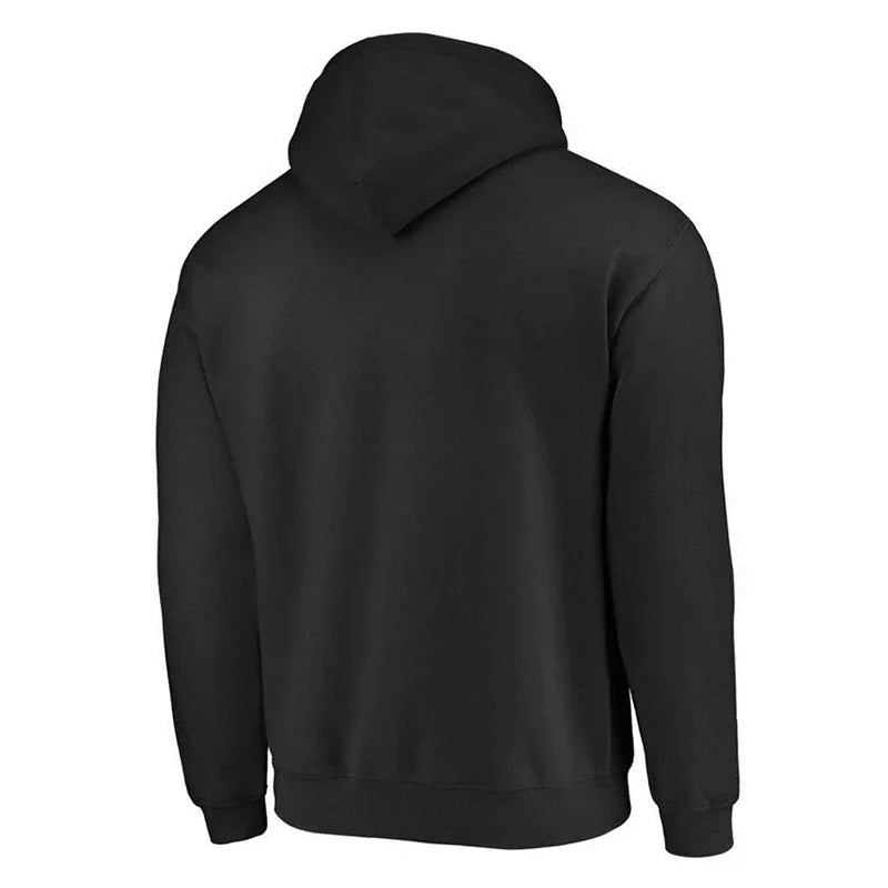 For Male And Women Spring Autumn Men's Solid Color Casual Oversize Black Pullover Hoodie Sweatshirt