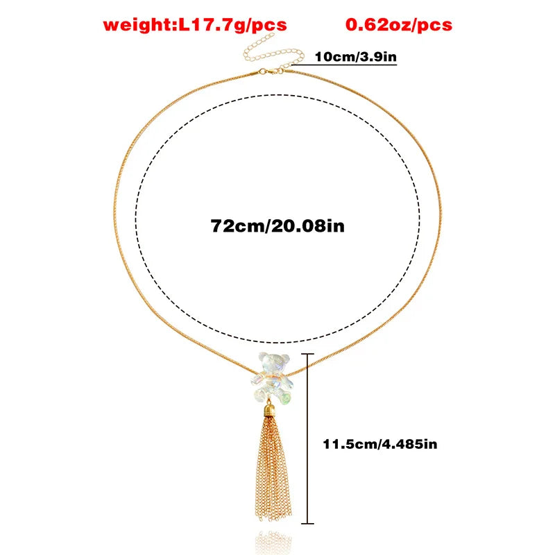 New Vintage Butterfly Pearl Tassel Clavicle Chain for Women Simple Crystal Flower Pendant Long Necklace Evil Eye Sweater Chain